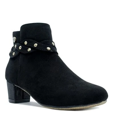 Botines Nine West Niñas Elegantes Tacón Bloque Negros Talla 11 Foto 1 de 4