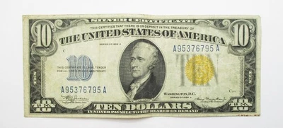 Nota de emisión de emergencia de la Segunda Guerra Mundial de Estados Unidos del Norte de África de 1934 Foto 1 de 4