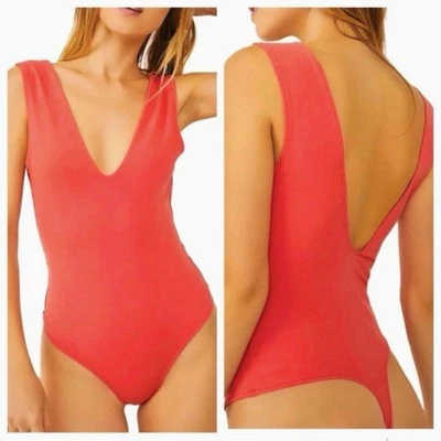 Body Free People Tanga Rosa Coral Talla Pequeña Nuevo con Etiquetas FP Foto 1 de 4