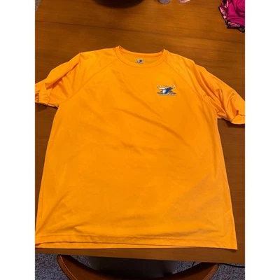 Camiseta pesca laranja H2O Xpress XL absorção de umidade logotipo robalo gráfico - Imagem 1 de 4