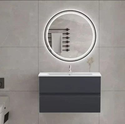 D PRO T Bathroom Vanity 500 600 700 800 Grey Unit Wall Hung Basin WC Toilet Tap Sink