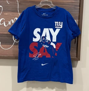 NIKE NFL GIANTS "SAY SAY" SEQUON BARKLEY Short Sleeve Graphic T-Shirt Boy's Med - Picture 1 of 4
