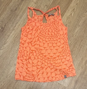The North Face Small Orange Woven Breezeback Tank Top Lightweight Activewear - Picture 1 of 5