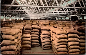 Interior Largest Wheat Warehouse Tacoma WA POSTCARD - Picture 1 of 2