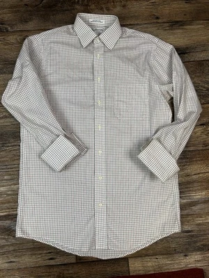 VTG Burberrys of London Dress Shirt Mens 15-32 Red Nailhead Check Tab Collard - Image 1 of 4