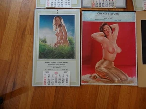 60's 70's  Pin Up Calendar women from gas stations auto repair Man cave stuff - Picture 1 of 5
