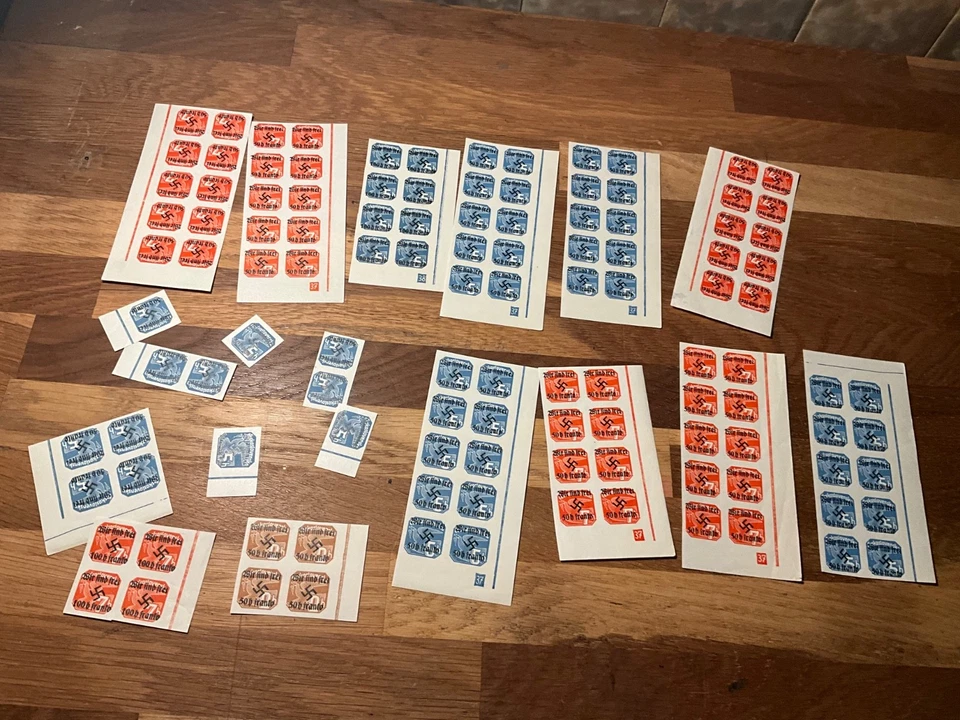 Alemania Checoslovaquia Esvástica Sobreimpresión en bloques imperfectos como nuevos lote 2 ad2 Foto 1 de 4