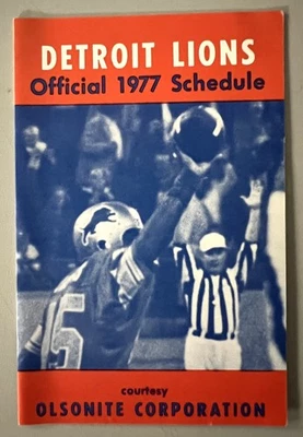 1977 Detroit Lions National Football League Schedule: Charlie Sanders Final Year - Image 1 of 3