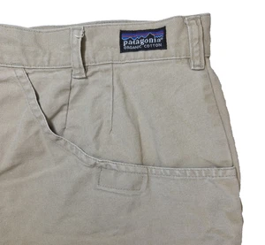 Vintage 2003 Patagonia Stand Up Shorts beige Canvas Bio-Baumwolle Herren 36 4,5 *MANGEL - Bild 1 von 13