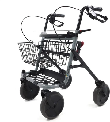 - Deambulatore Pieghevole per Anziani Con Seduta E Cestino – Rollator a 4 Ruote  - Immagine 1 di 4