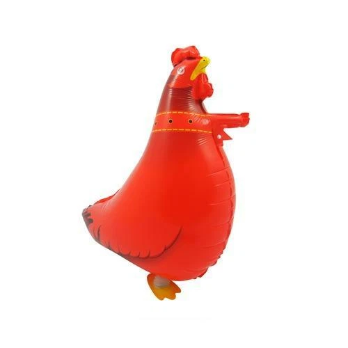 Chicken-Shaped Air Walking Balloon, best for animal-themed decorations, Red. - Image 1 of 1