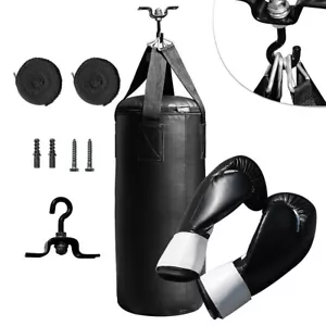 Fight Set 10kg Boxsack gefüllt Aufhängung Boxhandschuhe Sandsack Boxen Training - Bild 1 von 1