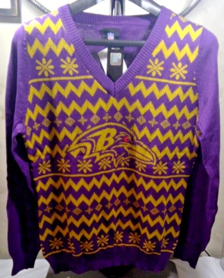 Baltimore Ravens NFL Logo Women's V-Neck Sweater, NWT, X-Large - Image 1 of 3