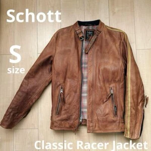 Schott Biker Giacca Pelle Uomo Piccola Marrone Riders Primavera Autunno Classico Lacer - Foto 1 di 10