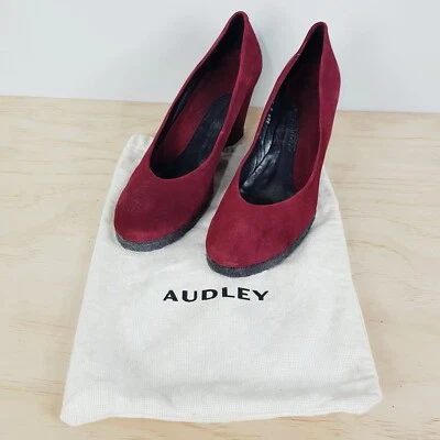 [Cuero AUDLEY] Sandalias de cuña de cuero borgoña para mujer Zapatos | Talla 41 EUR Foto 1 de 4