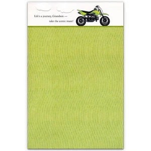 Fun GEBURTSTAGSKARTE FÜR ENKEL, grünes Motorrad von American Greetings + Umschlag - Bild 1 von 4