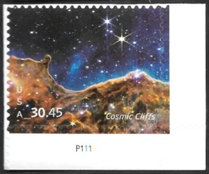 USPS 2024 COSMIC CLIFFS #5828 PRIORITY EXPRESS MAIL $30.45 MXF PLATE # STAMP - Picture 1 of 4
