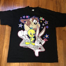 Vtg 1994 Never Worn Looney Tunes Taz Bugs Baggy Rap Tee 90s T Shirt USA XXL 2XL