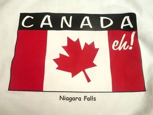 Sudadera De Colección Años 90 Canadá Cataratas del Niágara Para Hombres Unisex Mediana Blanca Cuello Redondo - Imagen 1 de 7