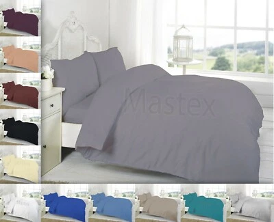 Duvet Quilt Cover Set 100% Brushed Cotton Flannelette LUXURY Thermal Bedding