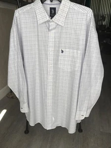 US POLO ASSN Men's Squared Pattern Wrinkle Free Long-Sleeve Button Up Shirt - XL - Picture 1 of 5