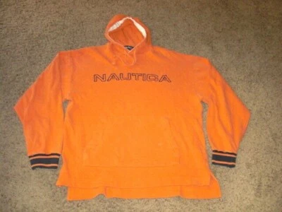 Moletom com capuz NAUTICA laranja costurado estilo soletrado masculino GG - Imagem 1 de 4