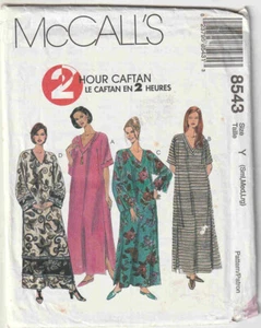 McCalls 8543 V-Neckline Maxi Dress Caftan Sewing Pattern Sizes S-M-L - Picture 1 of 2