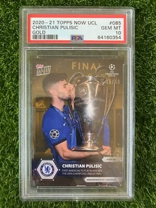 2020-21 Topps Now UCL CHRISTIAN PULISIC GOLD #5/10 PSA 10 First American to Win - Picture 1 of 3