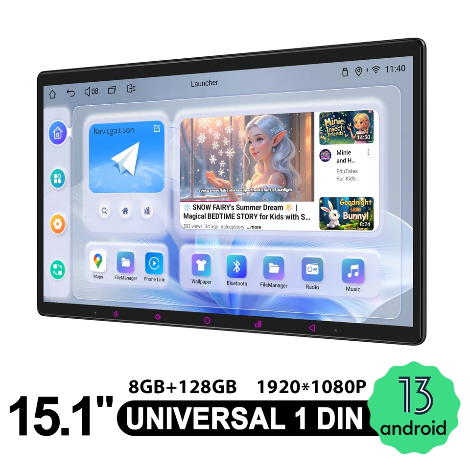 8+128GB JOYING 8 Kern 15.1” Universal Carplay & Android Auto Bluetooth Autoradio - Bild 1 von 4