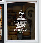 Życzenia Klienci Wesołych Świąt Sklep Naklejka na okno Świąteczne Boże Narodzenie Wyświetlacz Naklejka
