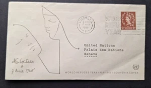 GB QE11 2d Brown 1960 United Nations World Refugee Souvenir FDC - Picture 1 of 2