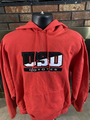 Champion South Dakota Coyotes NCAA Football Hooded Hoodie Sweatshirt Mens XL Vtg Cover