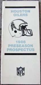 Houston Oilers 1986 pretemporada NFL fútbol prospecto - Imagen 1 de 1