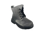 Jabasic ST2230 Kids Unisex Grey Lace Up Side Zipper Fashion Boots Size 10 US 27