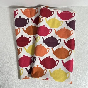 Tea Pot Dish Towel Hand Placemat World Market (2)  20" x 28" Colorful - Picture 1 of 2