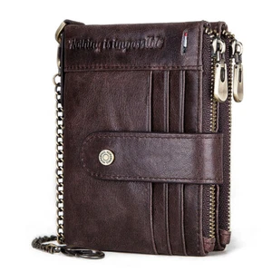 Herren Leder Kreditkartenetui Geldbörse RFID Schutz Brieftasche Geldscheinklammer - Bild 1 von 21