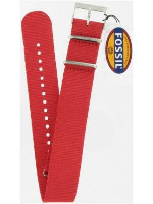 Correa de reloj de nailon roja de 18 mm Fossil para hombre AMS181  Foto 1 de 2