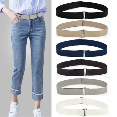 Buckle-free Elastic Invisible Waist Belt for Jeans No Bulge Hassle Women Men US⇘ - Image 1 of 4