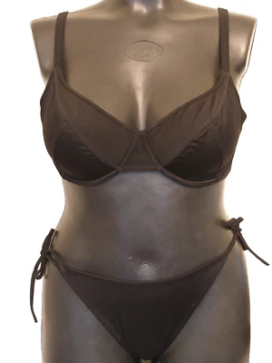 Freya Footprints Bikini Set wattiert Bügel BH Gr.80F +L UK 36E +L Dreieck Slip - Bild 1 von 4