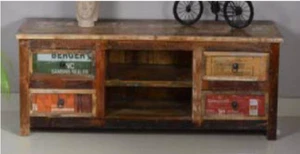 Mesa para Televisor o mesa de TV Vintage de madera maciza de mango - Imagen 1 de 1
