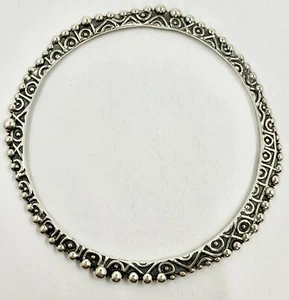 SILPADA B2279 STERLING 925 PERFECTLY QUIRKY SCROLL BANGLE BRACELET (T346) - Picture 1 of 8