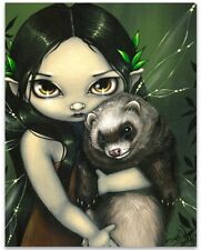 Strangeling Ferret And His Fairy-11x14 Unframed Art Print Poster-Decor and Gift 