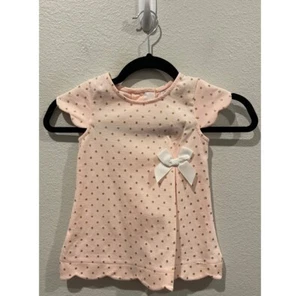 Tahari Gold Polka Dots Kurzarm A-Linie Mädchen Rosa Kleid Größe 3T - Bild 1 von 4