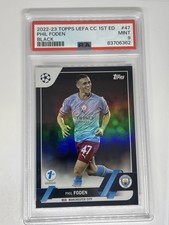 2022 Topps 1st Edition Phil Foden Black Foil Refractor /10 PSA 9