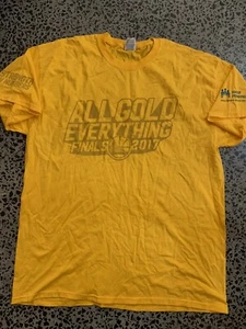 # OFFICIAL NBA GOLDEN STATE WARRIORS ALL GOLD THE FINALS T SHIRT CURRY # - Picture 1 of 3