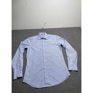 SuitSupply Traveller Slim Fit Blue Striped Long Sleeve Dress Shirt 37 14.5 - Picture 1 of 9
