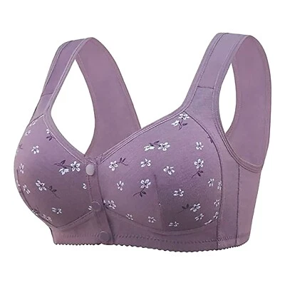 Wireless Bras Push Up Full Cotton Bralette Front Closure Bra for Women Underwear - Image 1 of 4