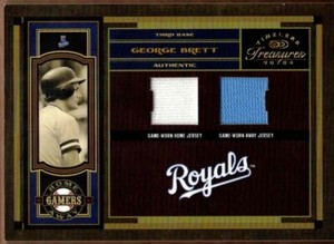 2004 TIMELESS TREASURES HOME AWAY GAMERS #15 GEORGE BRETT #090/100