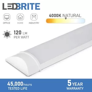 LED Batten Light 4000K White Light Fluorescent Strip Light Slim Fitting LEDBRITE - Picture 1 of 7