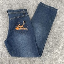Apple Bottom Jeans Women's 6 / 7 Straight Leg Mid Rise Blue Pants Rigid Denim